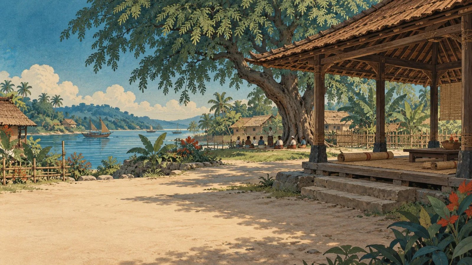 Ilustrasi kegiatan bercerita dan belajar bersama